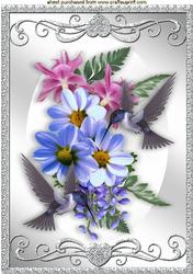 Pretty Flowers with Kingfisher's A4