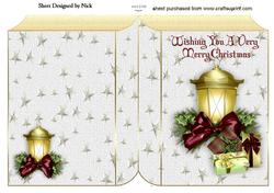 Christmas Candle and Presents on Star Folded Book