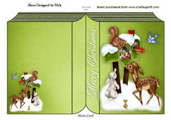 Woodland Animals on Green Folded Book