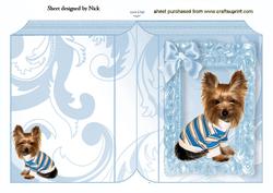 Little Cute Terrier in Blue Frame, Folded Book