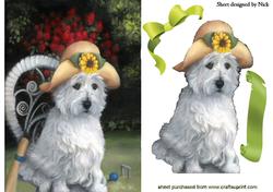 Cute Westie in a Sun Hat