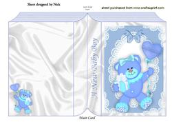 Baby Boy Cute Little Teddy, Folded Book