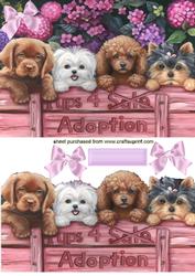 Cute Little Puppies with Bow A5