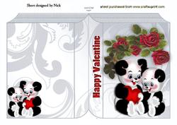 Adorable Little Pandas with Heart Folded Book
