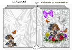 Pretty Porcelyn Doll with Flowers Folded Book