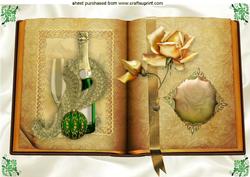 Beautiful Fur Stole and Champers with Gold Rose Book A4