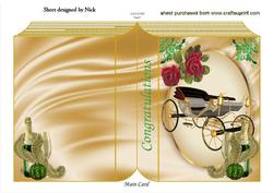 Romance Champers and a Gold Carriage Folded Book