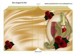 Champagne and Roses in a Gold Frame
