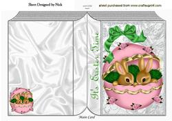 Cute Little Bunnies in Easter Egg on Folded Book