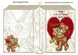 Furry Valentine Bear on a Folded Book