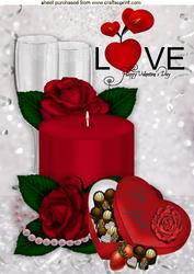Candles, Red Roses Chocolates for Valentines Day A4