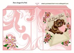 Cute Little Puppy in Envelope I Love You