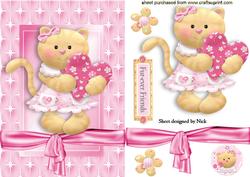 Little Valentine Kitty in Star Frame