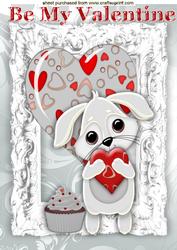 Sweet Little Love Bunny with Heart for Valentines A4