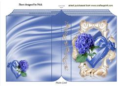 Pretty Blue Flowers on a Heart Folded Book