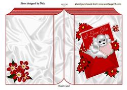 White Little Puppy I Love You Folded Book