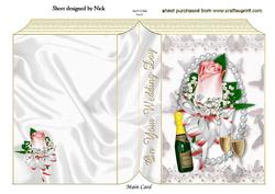 On Your Wedding Day Pink Rose Corsage with Champagne Book