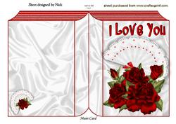 Say the Three Words with Red Roses Folded Book