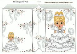 Pretty Victorian Lady in White with Butterflies Folded Book