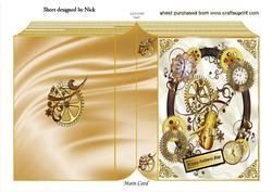 Steampunk Clock Frame Fathers Day Folded Book