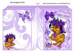 Little Duckling in Purple Easter Bonnet Folded Book