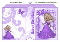 Pretty Lady in Purple Dress Folded Book