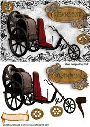 Steampunk Bike in Black Scroll Frame A5