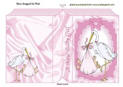 Baby Girl with Stork, Folded Book