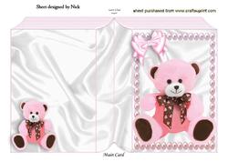 Pink Fluffy Teddy on Folded Book