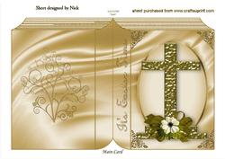 Easter Time Gold Cross with Flowers on Folded Book