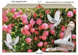 Ballerina with Dove and Rose Folded Book