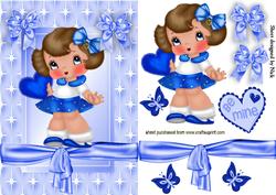 Pretty in Blue with Hearts and Butterflies