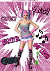 Girl with Attitude and Lippy with Music Whatever A4
