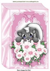 Cute Skunk with Flowers on a Book A4