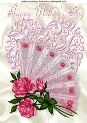 Flowers and Lace Fan for Mothers Day A4