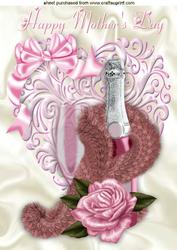Pamper Mum with Champagne and a Pretty Pink Rose A4