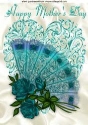 Sea Jade Roses and Lace Fan for Mothers Day A4