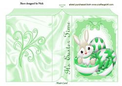 Easter Bunny in Egg on Folded Book