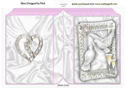 Pretty Frame with Doves and Jewelled Heart Folded Book