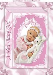 Sweet Baby Doll in Lace Frame on Folded Book A4