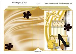 Shoe and Girlie Stuff on Gold/black Folded Book