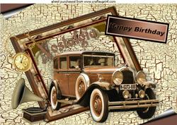 Nostalgia Vintage Car with Accessories for Birthday A4