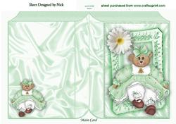 Sweet Little Girl Teddy in a Frame Folded Book