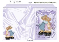 Best of Friends Teddies in Ornate Frame Folded Book