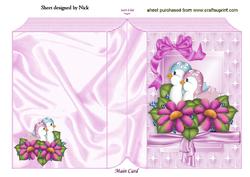 Little Birds with Flowers and Bows, Folded Book
