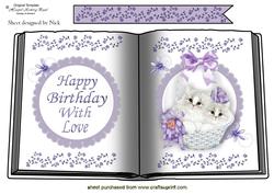 White Fluffy Kittens in a Basket, Open Book A4