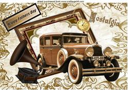 Nostalgia Vintage Car in Frame for Fathers Day A4