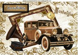 Vintage Car Nostalgia in Frame for Birthday A4