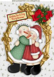 Best of Friends at Christmas with Bow and Holly A4