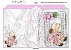 Little Bonnet Girl in Silver Frame Folded Book